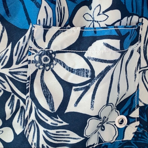 EUC Boys Size XXL Regular, GAP Kids Blue and White Floral Swim Trunks - Picture 7 of 10